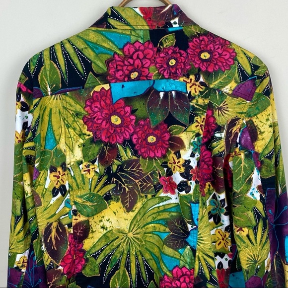 Chico's || Colorful Zipper Front Jacket; Size 1 (M/8) - Picture 7 of 13